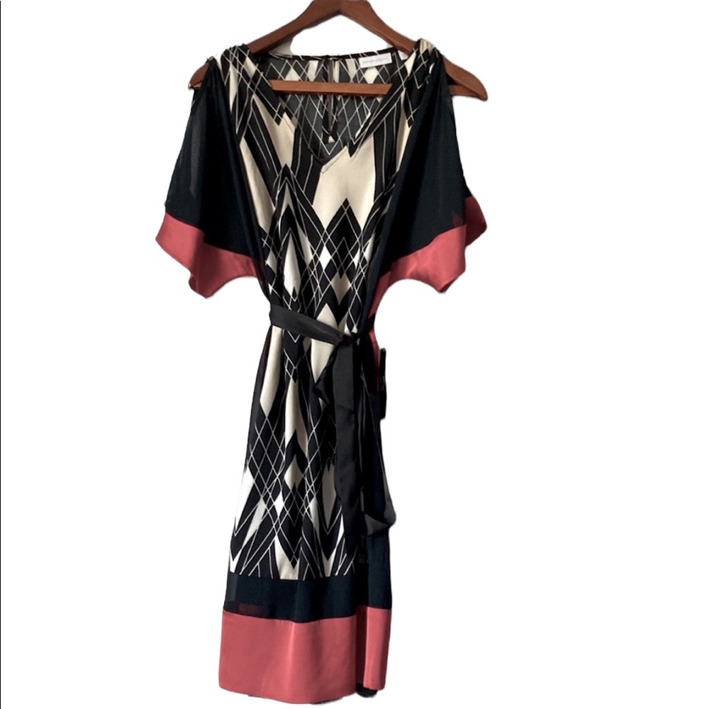 New York & Company Red and Black Dress